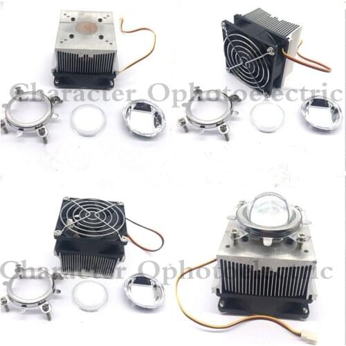 1pc Aluminium Heat Sink Cooling Fan 20W 50W 100W High Power Led Light 60-90degree 44mm Lens +Reflector +Bracket
