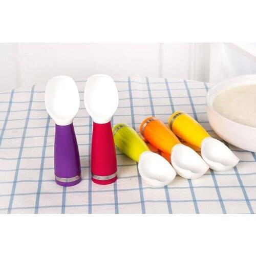 1PC Ice Cream Tools Portable PP Plastic Non-stick Anti-feeze Ice Cream Scoop Spoon For Home Kitchen Accessories OK 0431