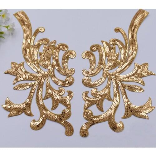 10pairs Iron On Appliques Sequined Cosplay Patches Party Decoration Sequin Embroidery Metallic Cosplay Costumes Diy Trims