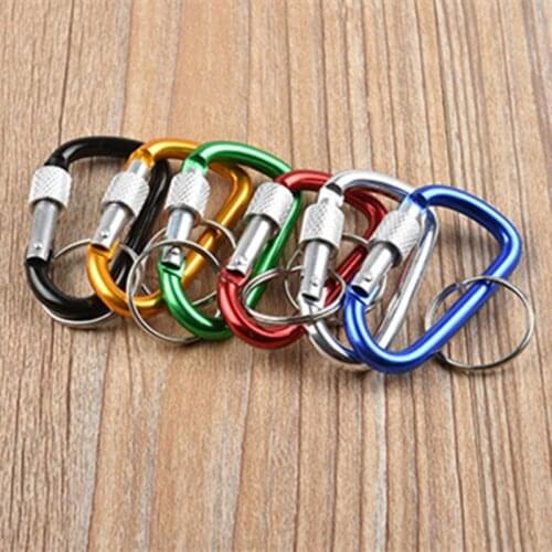 1000PCS Outdoor Standing Aluminium Alloy Hanger Lock Key Ring D-type Carabiner High Strength Not Easy to Transformation F223