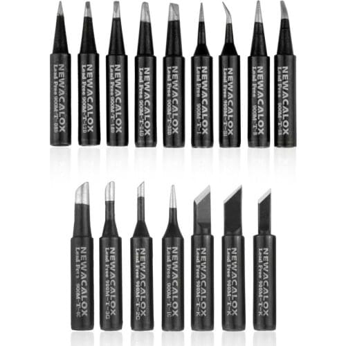 16pcs Lead-free Soldering Iron Tips Black Metal Welding Tips 900M-T Tools Set