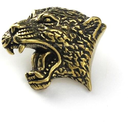 1x Retro Brass Cheetah Demon Devil Conchos Screwback Material Animal Head Design Leather Bag Wallet Chain Button Rivet