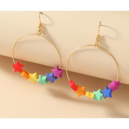 2020 Ins Hot Colorfull Color Star Pendant Drop Earrings for Women Resin Butterfly Long Cute Gummy Bear Earrings Party Kids Gift