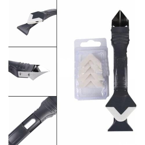 3 in 1 Sealant Angle Scraper Silicone Grout Caulk Tool Kit Set Remover Spreader Spatula Cement Kitchen Window Cleaner New