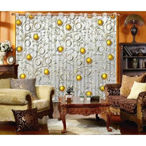 3D Curtain Custom any size Modern pattern gold Bed room Living room Office Hotel Cortinas Home Decoration Room Curtains 3d