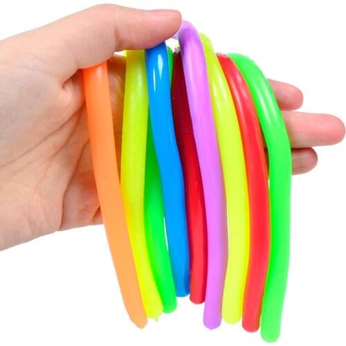5PCS/Lot Children Kids Adult Decompression Toy Noodle Stretch String Rubber TPR Jokes Fidget Autism Anti Stress Relief Toys