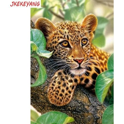5D DIY square/round Diamond painting leopard Cross Stitch Diamond Embroidery Pattern Rhinestone J1904