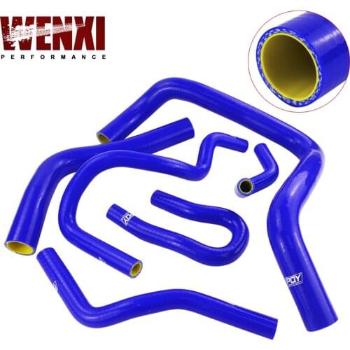Blue & yellow 6PCS Silicone Radiator Hose kit For HONDA CIVIC DOHC Type R DC2 EK4/9 B16A/B B18C With PQY Logo WX-LX1304C-QY