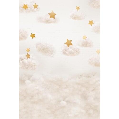 Cloud Star White Photography Backdrops Photobooth Vinyl Cloth Photo Backgrounds for Home Photo Studio Children Baby Photophone