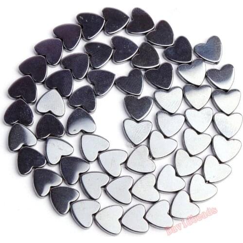 Free Shipping 10mm Heart Shape Hematite Stone Loose Beads Strand 15" Jewelry Making diy