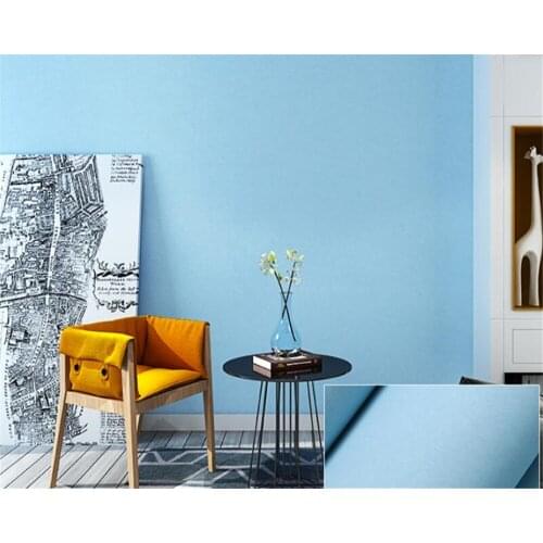 Beibehang papel de parede blue green silk non-woven wallpaper Roll Natural Rustic Solid color wall covering Design 3d wallpaper