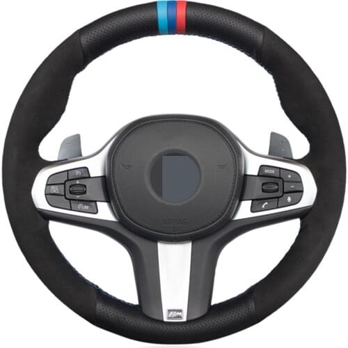 Car Steering Wheel Cover Black DIY Genuine Leather Suede For BMW M Sport G30 G31 G32 G20 G21 G14 X3 G15 G16 G01 X4 G02 X5 G05