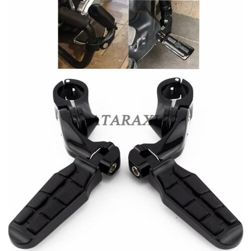 Motorcycle 32mm 1.25" Parts Foot Rests Highway Engine Guard Crash Bars Foot Pegs for Harley Honda Suzuki Short Angled Clamp