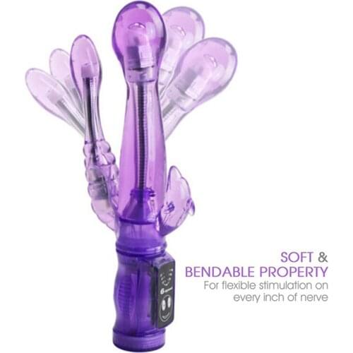 Double Vibrators, 6 Speed Bendable Double Penetration, Anal Vaginal Clitoris Stimulators, G Spot Vibrator, Sex Products Sex Toys