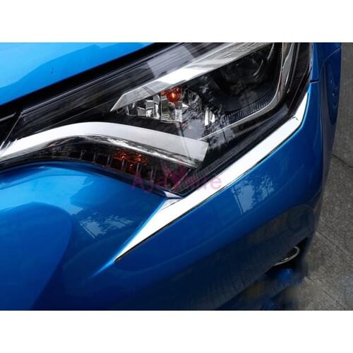 Headlight Eyebrow Trim Lamp Cover ABS 2pcs Overlay Panel Chrome 2016 2017 2018 For Toyota RAV4 Car Styling Accessories