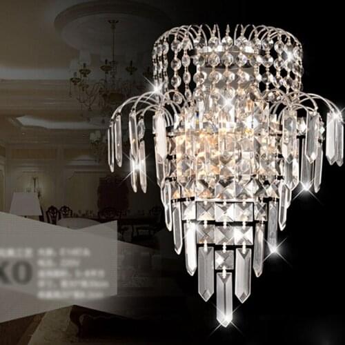 Crystal wall lamp modern simple living room bedroom bedside lamp aisle corridor stairs hotel project led wall lamps for bedroom