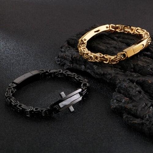 Classic Stainless Steel Chained Cross Bracelets 2020 New 7MM Thick Chain Locomotive Bracelet Men Best Friends Gifts For Him