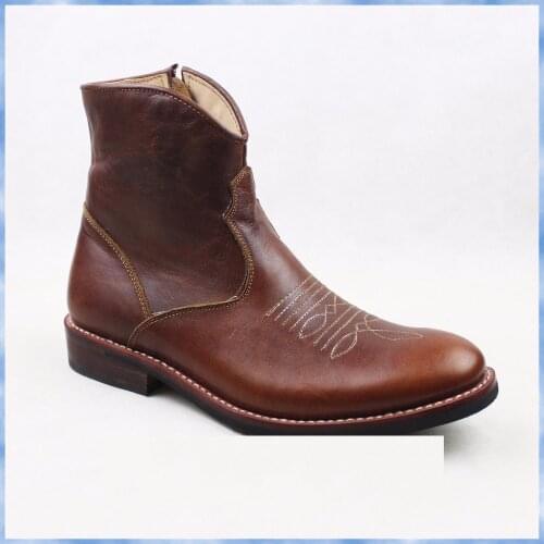 High Quality Handmade Western Cowboy Ridding Boots Fashion Hot Mens Martin Boot