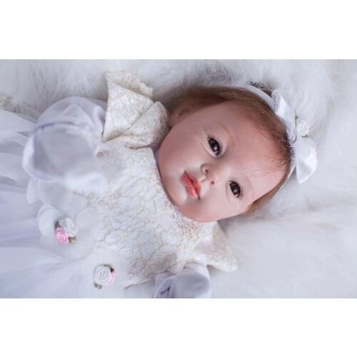 55cm Soft Silicone Reborn Baby Doll Toy for Girls NewBorn Girl Baby Birthday Christmas Gift Children Bedtime Early Education Toy