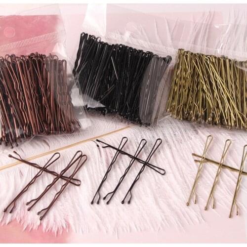 100Pcs Small Clip Hair Clip Hairpin Korean Version of Latest Black Wire Word Folder One Containing Hairpin Styling Hair Clips