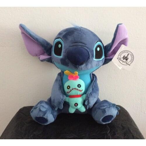 Disney Stuffed Doll Lilo Stitch Holding Puppet Stitch Plush Toys Kids Children Birthday Gifts 30cm