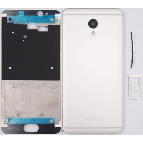 BaanSam New Front Frame Battery Door Back Cover SIM Card Tray Housing Case For MEIZU M5 Note 5.5 Inch With Power Volume Buttons