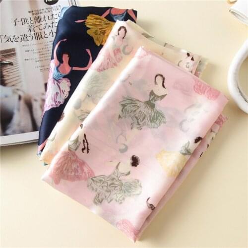 New summer women fashion quality soft silk scarf Parisian dance girl scarves female shawls Beach cover-ups wraps silk bandana