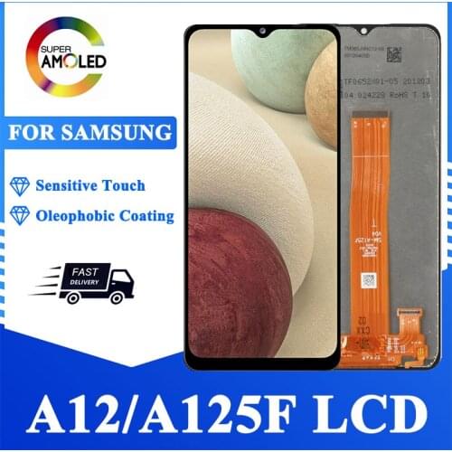Original LCD For Samsung Galaxy A12 SM-A12F SM-A12F/DSN LCD Display Touch Screen Digitizer Assembly For Samsung A125 LCD Replace