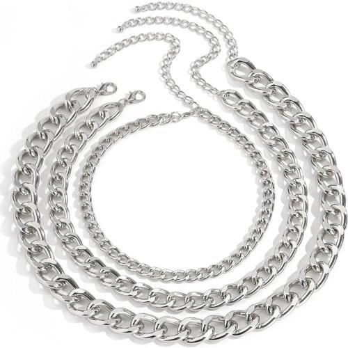 3Pcs/Set Female Necklace Creative New Aluminum Chain Suit Choker Clavicle Alloy Necklace For Women Girls Birthday Jewelry Gift