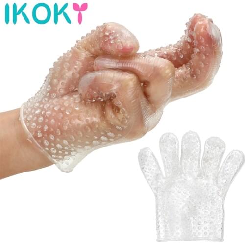 IKOKY Finger Sleeve Flirting Finger Gloves Adult Products Clitoris Stimulator Adult Games Sex Toys for Women