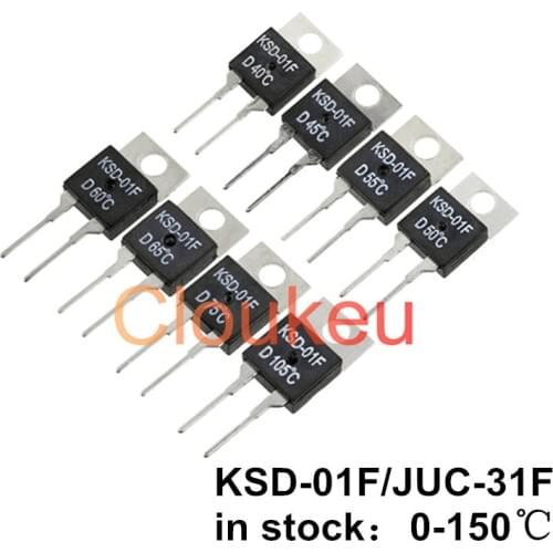 5Pcs KSD-01F/JUC-31F Temperature Switch relay Thermal control TO-220 H/D 40/45/50/55/60/65/70/75/80/85/90/95 Centigrade