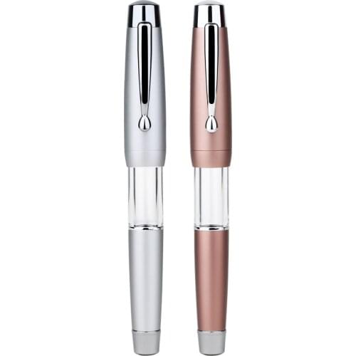 Moonman T2 Metal Elastic Piston Fountain Pen Acrylic Matte Boby Iridum Fize Nib 0.5 Large-Capacity Business Office Gift Ink Pen