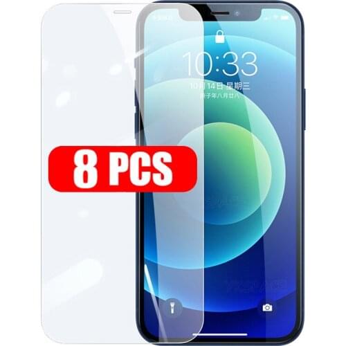 8Pcs 5Pcs 3Pcs Transparent Screen Protector 9H Tempered Glass Film for iPhone 13 12 mini 11 Pro X XS XR Max 5S SE 6 6S 7 8 Plus