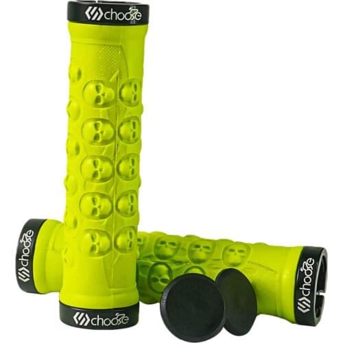 Skeleton Head MTB Handlebar Grips Silicone Gel Lock On Anti Slip Grips For MTB Folding Bike Skull Design Bicycle Parts Brilliant