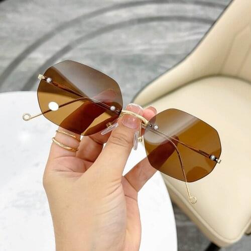 Leonlion Fashion Rimless Sunglasses 2021 Luxury Brand Sunglasses Women Small Frame Punk Sun Glasses Men Lentes De Sol Mujer