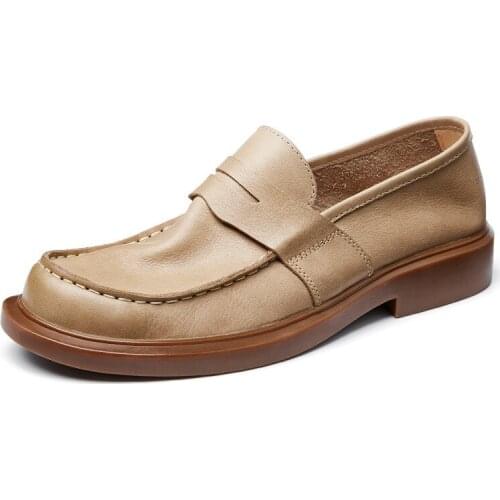 Sping Summer Designer Breathable Shoes Mens Cowhide Spring Autumn Winter Fashion Casual Shoes British Retro Men Shoes Loafers