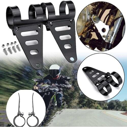 Universal Autocycle Motorbike Headlight Mount Bracket Black Fork Headlight Mount Brackets For Motorcycle Chopper Cafe Racer