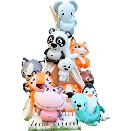 18 Inch animal head balloons monkey tiger rabbit zoo decor kids Birthday Party Decoration Ballon holiday wedding Foil Ball tot