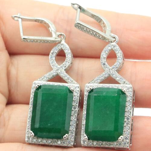 63x16mm Luxury Jewelry Long Created Pink Kunzite Tanzanite CZ For Womans Bride Wedding Silver Earrings