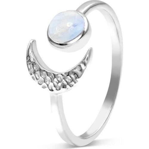Sun Moon Modeling Adjustable Womens Ring Minimalist Style Temperament Fashion Finger Decor Jewelry Accessories