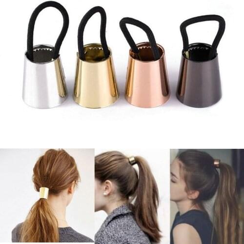 1pc Chic Woman Girls Plastic Elastic Hair Bands Ponytail Holder Hair Cuff Wrap Tie Band Ring Rope Fashion Women 4 Colors Ladies