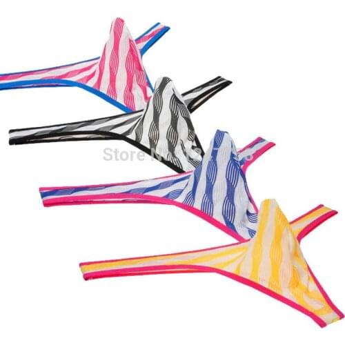 3Pcs/Lot Sexy Mens Thongs T-Back Lingerie Grille Bikinsi Jockstrap Men Underwear