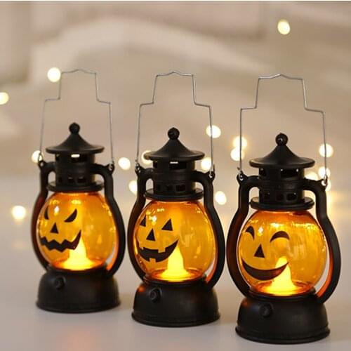 3pcs Reusable Halloween Decorations Lights Pumpkin Nightstand Lights with Battery Operated Living Room Office Garden Decors