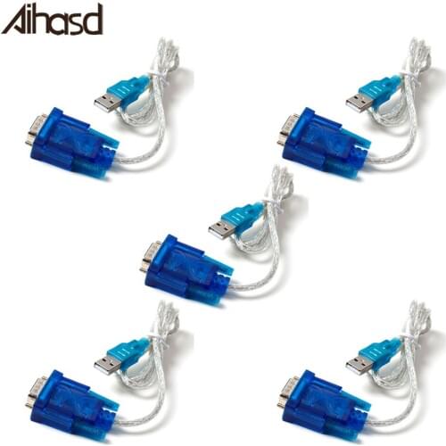 5PCS/LOT HL-340 USB To RS232 COM USB-RS232 Port Serial PDA 9Pin DB9 Cable Adapter Support Win 7 64 Bits