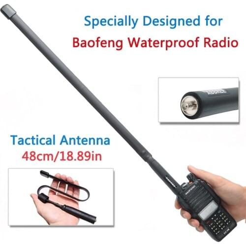 ABBREE SMA-Female Dual Band 144/430Mhz Foldable Tactical Antenna For Baofeng Radio UV-XR UV-9R Walkie Talkie