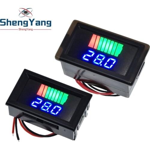 Car Battery Charge Level Indicator 12V 24V 36V 48V 60V Lithium Battery Capacity Meter Tester Blue Display LED Tester Voltmeter