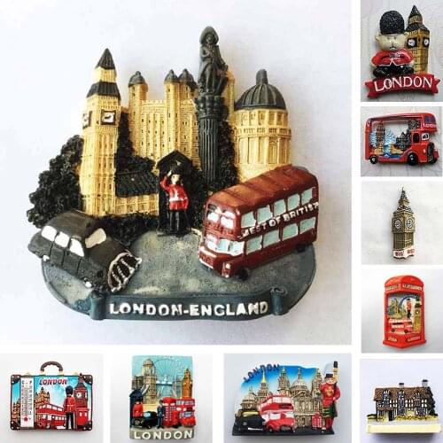 London England Big Ben Fridge Magnets London Bus Parliament Building Travel Souvenirs Refrigerator Stickers Home Decoration