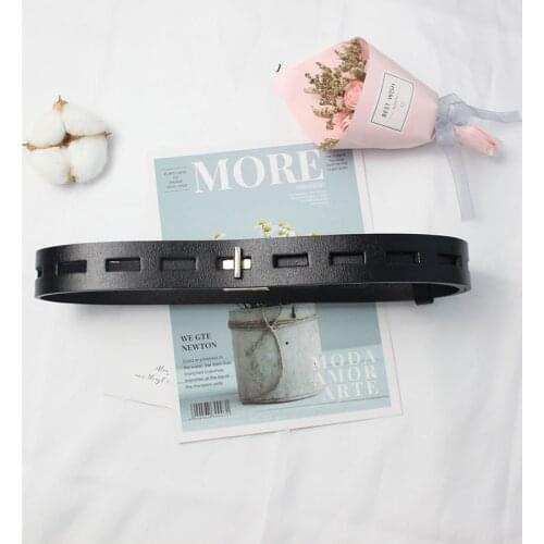 CHNTENSHO belt womens dress overcoat sweater fashion versatile leather belt hollowed out