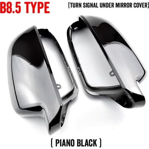 For Audi A4 B8.5 Tungsten steel black side Rearview Mirror Case Door Wing Mirror Cover Cap Shell Housing
