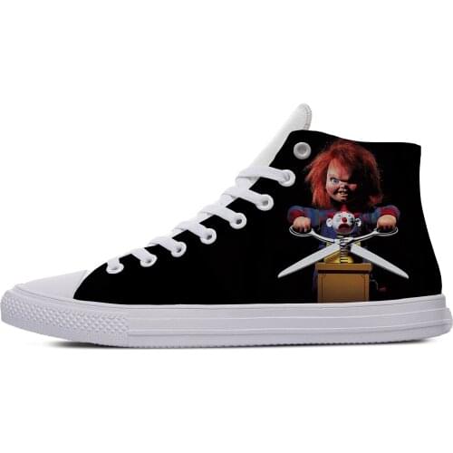 Horror Movie Child of Play Chucky Fashion Funny Casual Canvas Shoes High Top Lightweight Breathable 3D Print Men women Sneakers